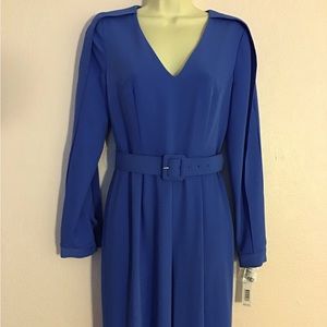 Antonio Malani Bay Blue Long Sleeve Jumpsuit size 2